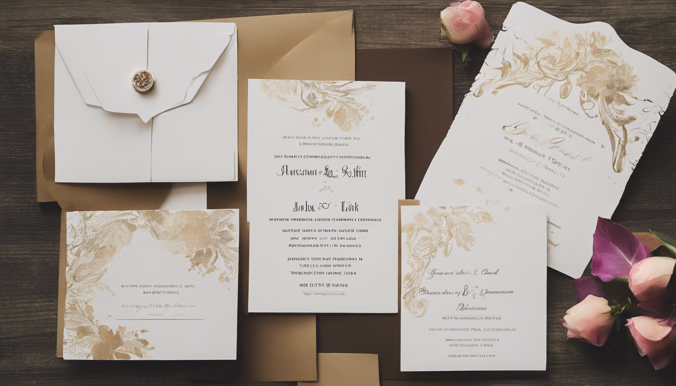 Düğün ve nişan davetiyeleri için farklı kağıt ve baskı seçenekleri
